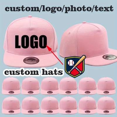 10pcs Customizable Flat Brim Baseball Caps Durable Polyester Snapbacks for Teams, Events & Branding