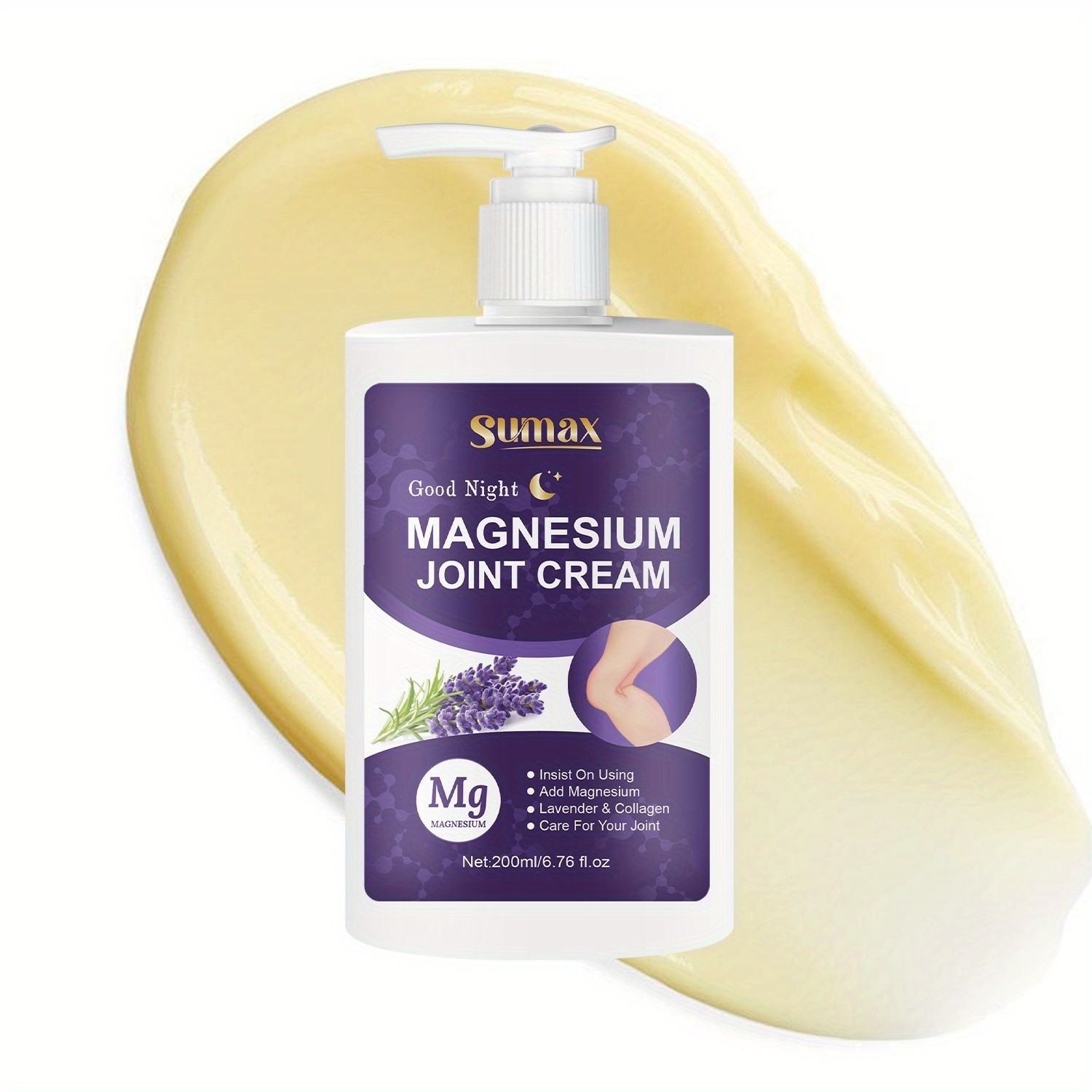 SUMAX Extra-Large Magnesium Cream with Lavender  Fast-Absorbing Joint & Muscle Care for All Ages