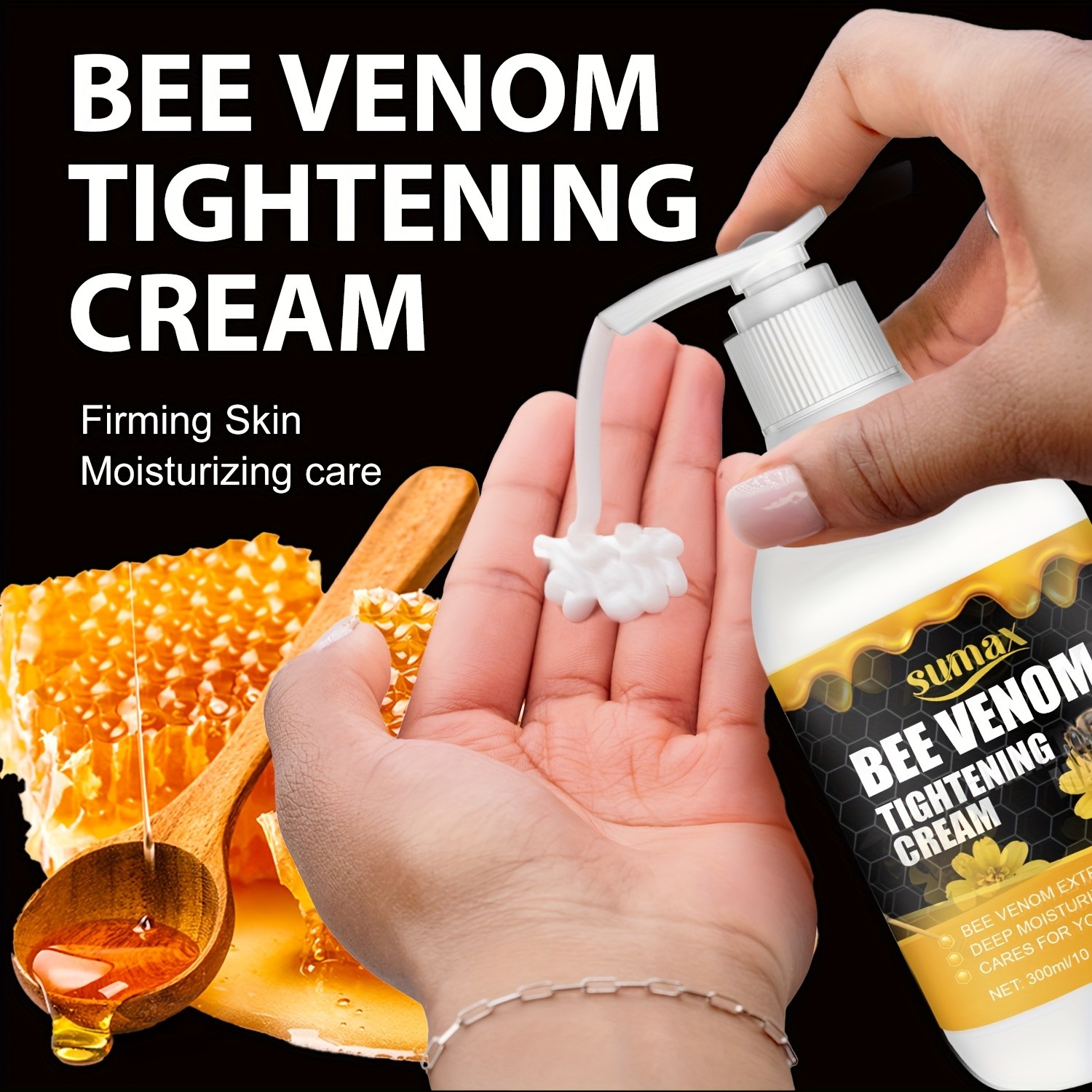 SUMAX Bee Venom Firming Cream 300ml Moisturizing Body Lotion for Firm, Smooth & Sculpted Skin