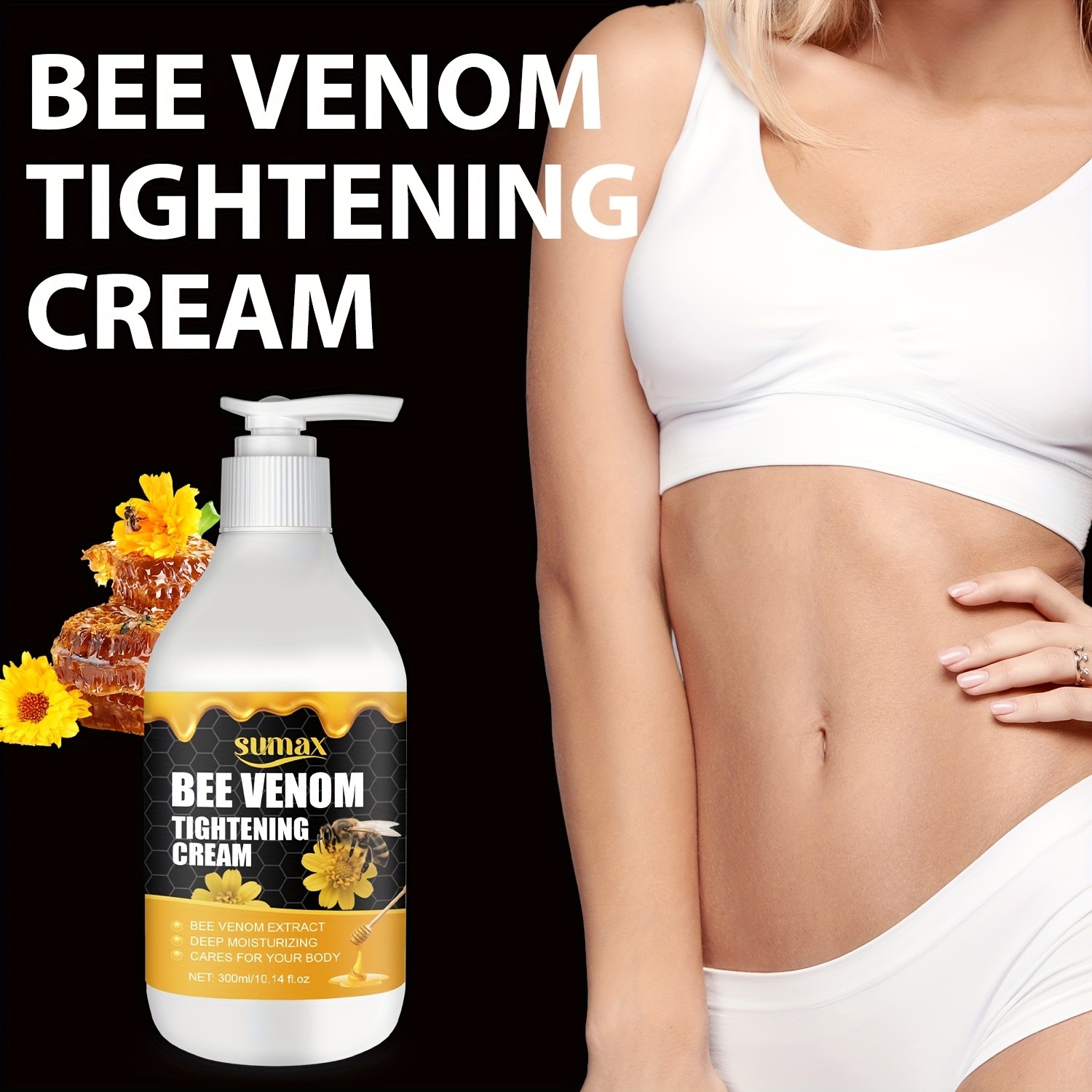SUMAX Bee Venom Firming Cream 300ml Moisturizing Body Lotion for Firm, Smooth & Sculpted Skin
