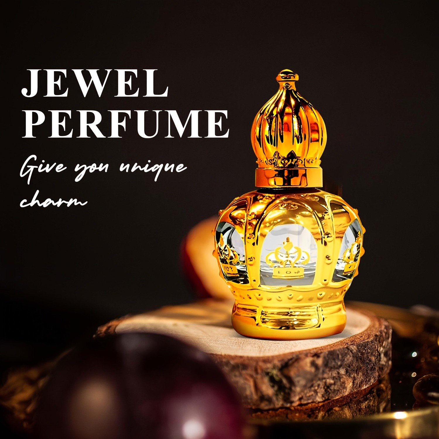 SUMAX Luxury Golden Crown Perfume Roller Ball  Alcohol-Free Long-Lasting Royal Fragrance Oil with Gift Box