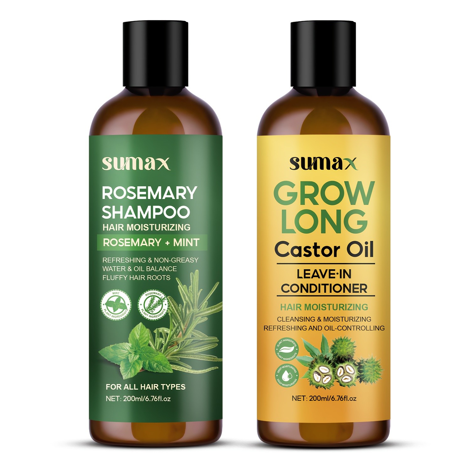 SUMAX Rosemary Hair Shampoo & Conditioner Set  Deep Cleansing, Volumizing & Shine-Boosting Hair Care Duo