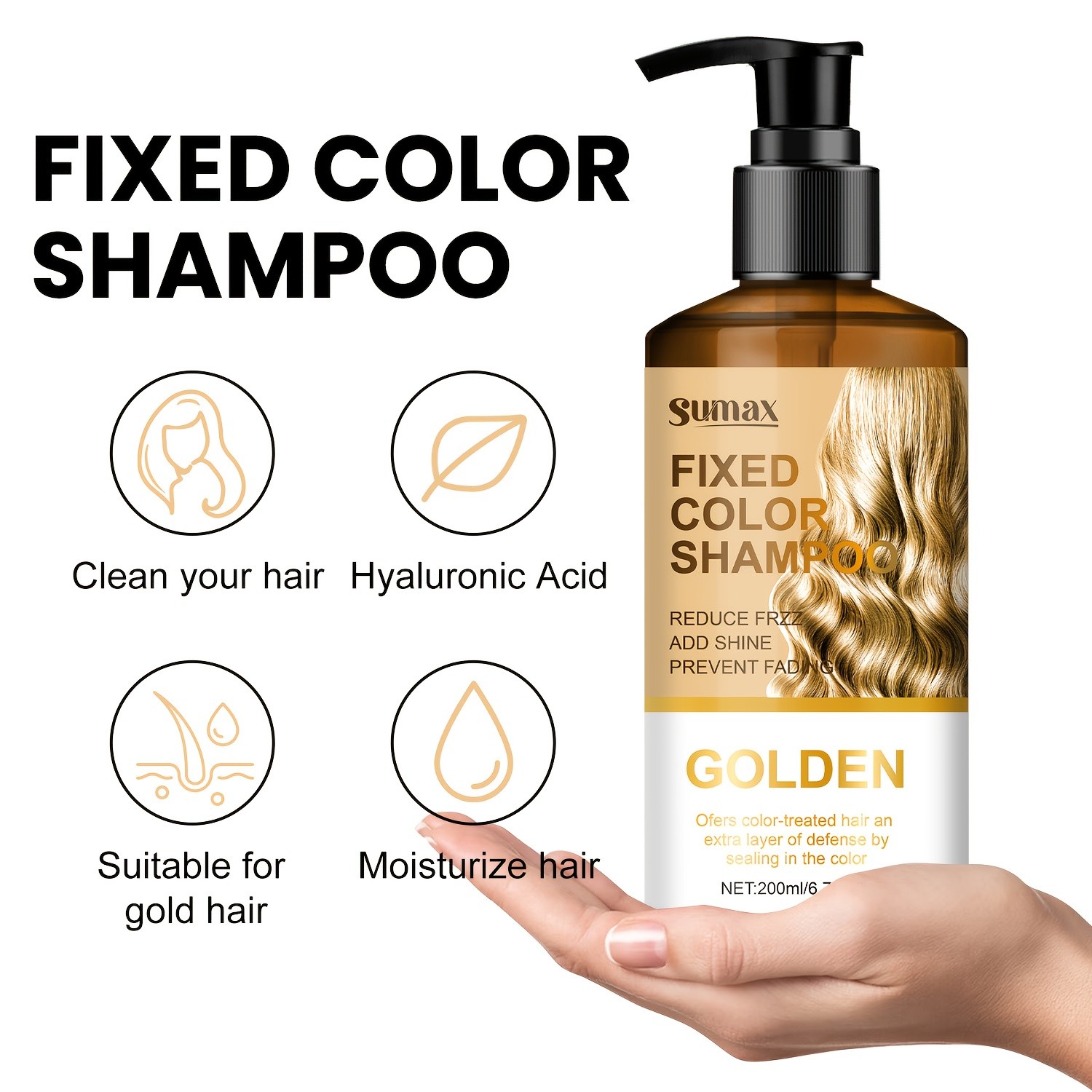 SUMAX Blonde Fixed Color Shampoo 200ml Long-Lasting Color Protection & Nourishing Care for Dyed Blonde Hair