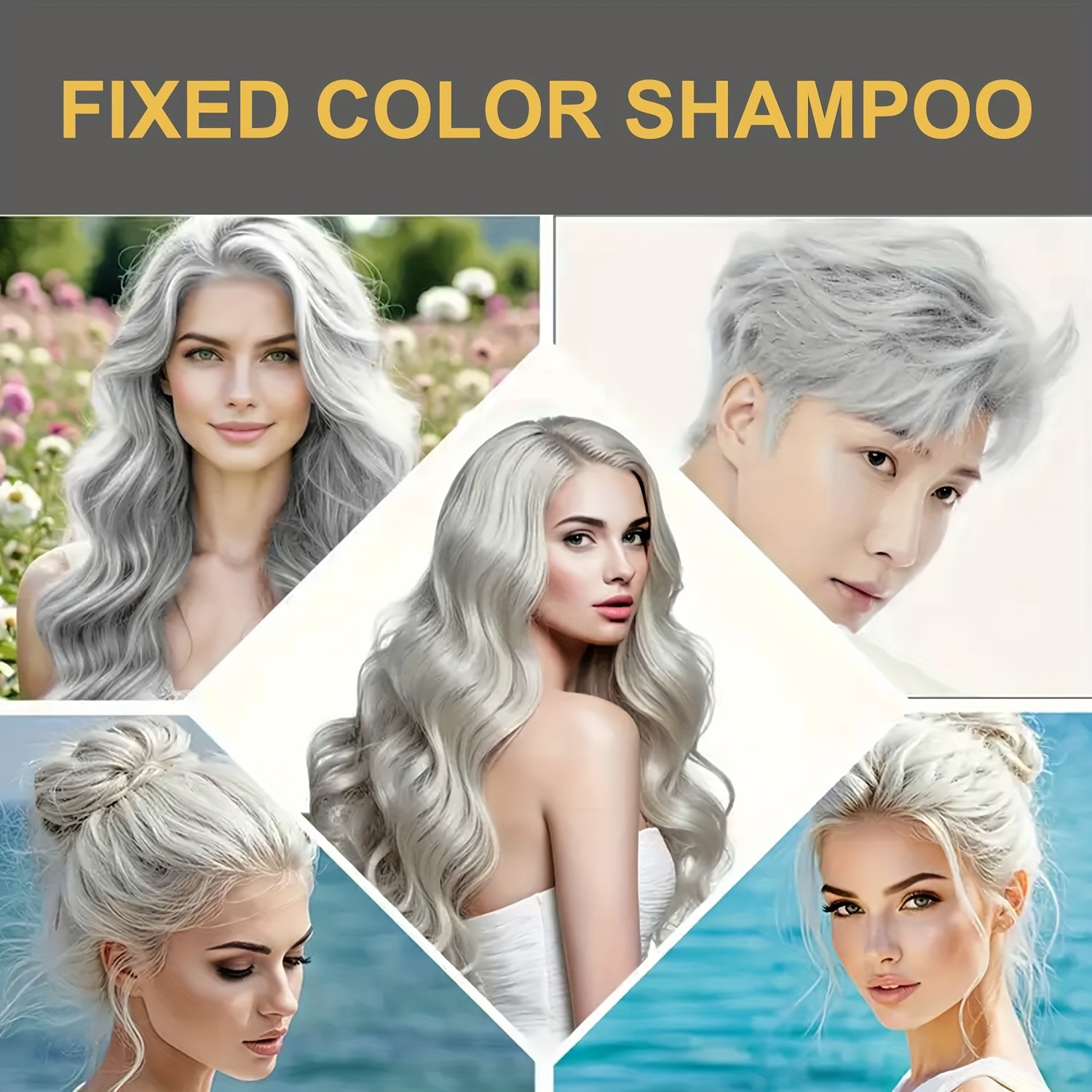 SUMAX 200ml Silvery Grey / Smoke Grey Color-Locking Shampoo  Long-Lasting Uniform Color + Hair Dye Formula