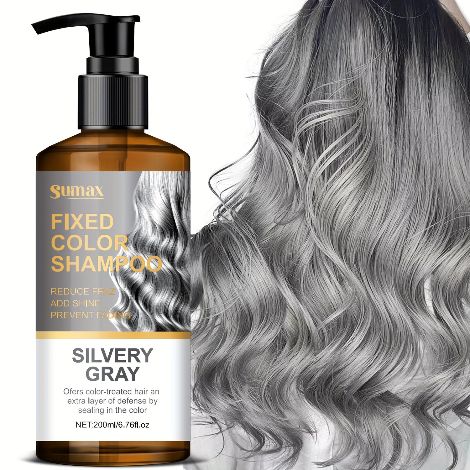 SUMAX 200ml Silvery Grey / Smoke Grey Color-Locking Shampoo  Long-Lasting Uniform Color + Hair Dye Formula