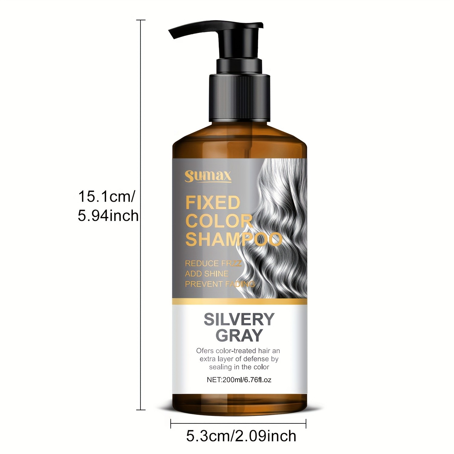 SUMAX 200ml Silvery Grey / Smoke Grey Color-Locking Shampoo  Long-Lasting Uniform Color + Hair Dye Formula