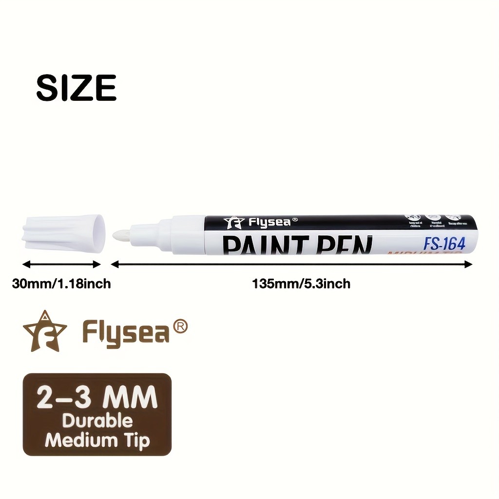 FLYSEA Paint Marker Pens Permanent, Quick-Dry Multi-Surface Painting Set for Rocks, Wood, Fabric, Plastic, Canvas, Glass & DIY Crafts