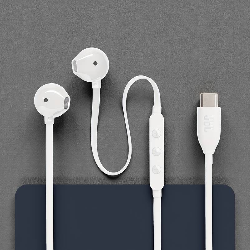 JBL TUNE305C Wireless-Inspired USB-C Headphones Noise Cancelling, Type-C Quick Charge & Sleek Orange Design