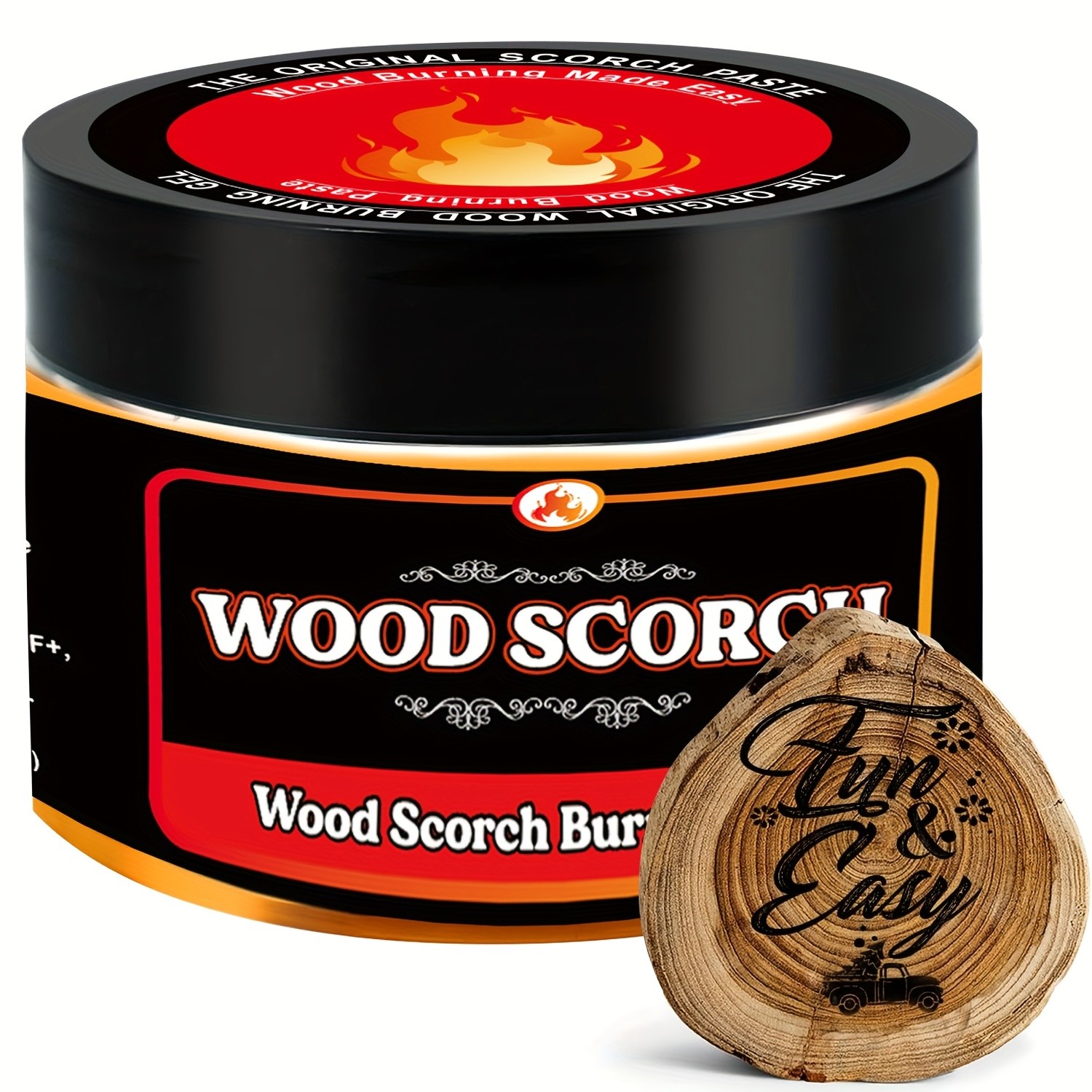 FLYSEA Scorch Burning Gel 4oz (120ml) Easy DIY Craft Gel for Wood Branding, Stenciling & Detailed Art Patterns