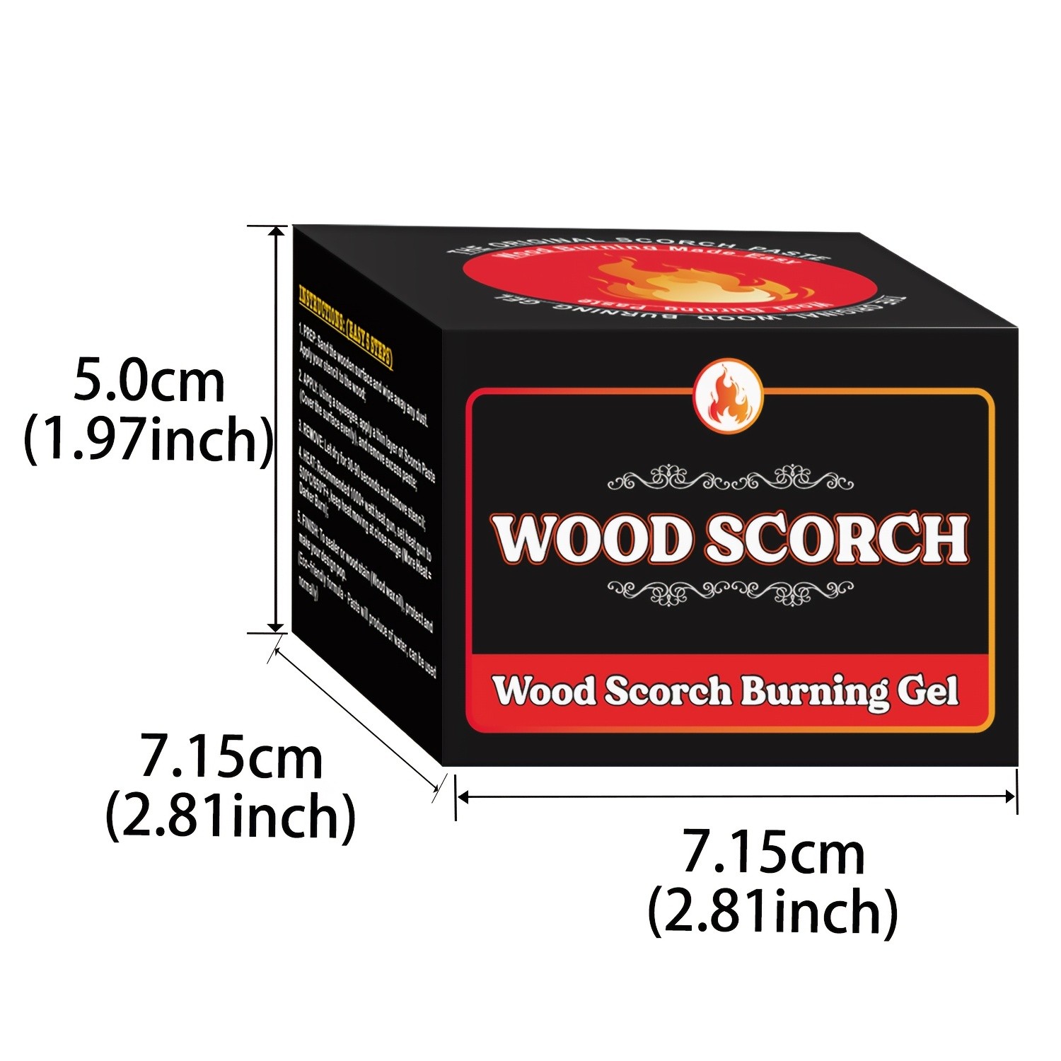 FLYSEA Scorch Burning Gel 4oz (120ml) Easy DIY Craft Gel for Wood Branding, Stenciling & Detailed Art Patterns