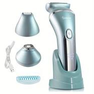 HATTEKER 3-in-1 Electric Shaver for Women USB Rechargeable, Stainless Steel & Designed for Smooth, Gentle Hair Removal