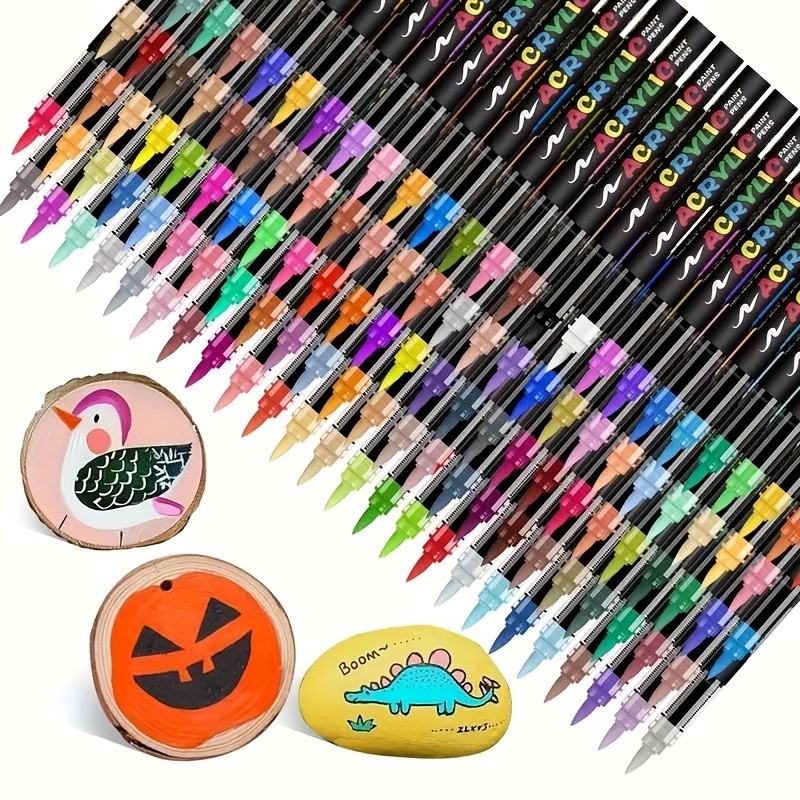 FLYSEA 72-Color Straight Liquid Acrylic Marker Set  High-End Stackable Ink Pens for Office, Crafts & Professional Art Painting