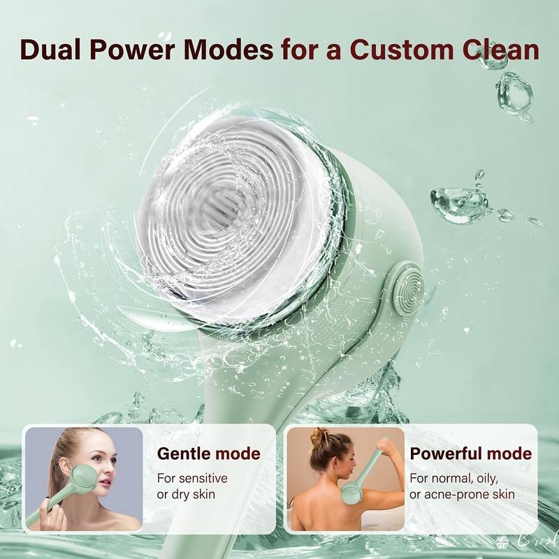 SENBOWE Electric Body Brush  Rechargeable Back Scrubber with 3-Speed Cleansing, Exfoliation & Massage