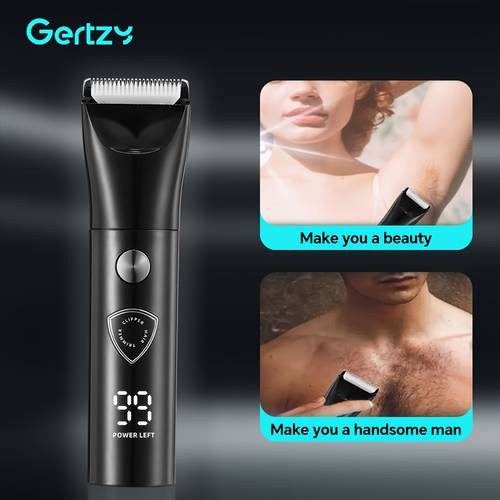 GERTZY Mens Electric Body Trimmer Set  Full Grooming Kit with Ceramic Blades, Nose Trimmer, Hair Clipper & USB Charging
