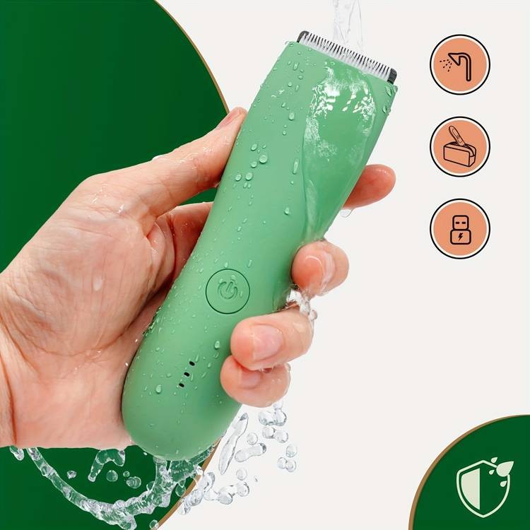 YAFULL Professional Body Hair Trimmer IPX6 Wet/Dry Grooming, Ceramic Blade & Rechargeable Lithium Battery