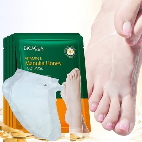 10 Pairs Vitamin E & Manuka Honey Foot Masks  Deep Moisturising & Nourishing Treatment for Dry, Cracked Feet