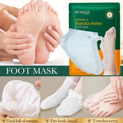 10 Pairs Vitamin E & Manuka Honey Foot Masks Deep Moisturising & Nourishing Treatment for Dry, Cracked Feet