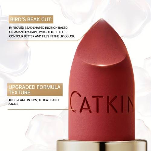 CATKIN Ice Blossom Matte Lipstick  Deep Red Elegance That Lasts All Day