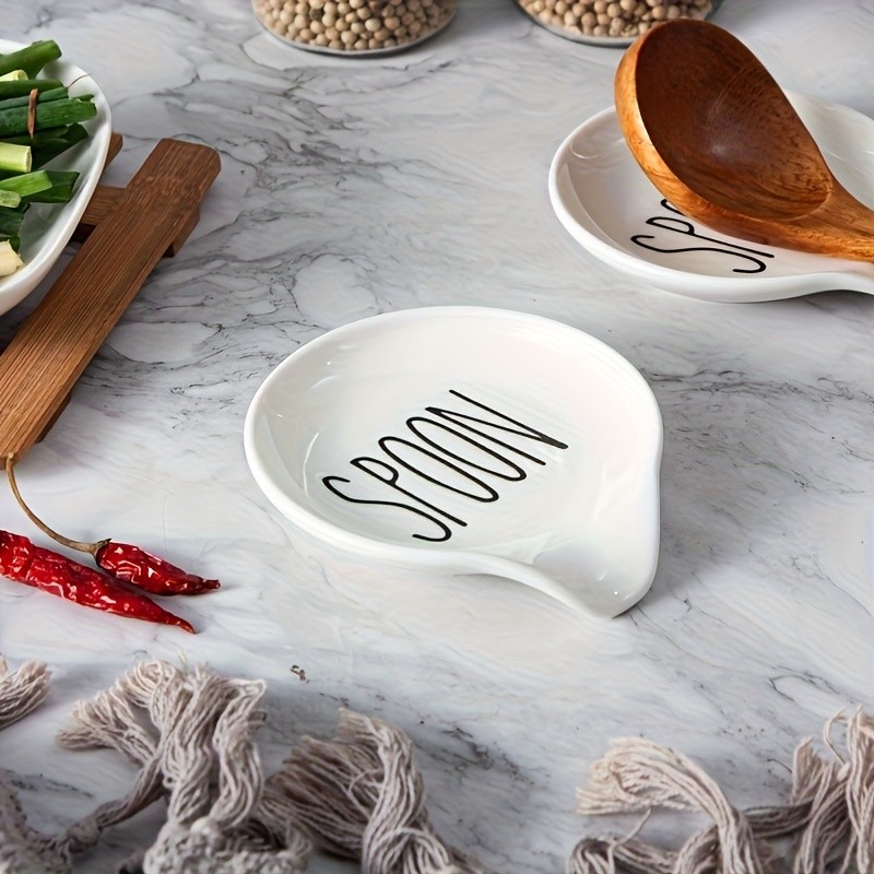 YUMIPLUS Ceramic Spoon Rest  10.92cm Round Minimalist Spoon Holder for Kitchen, Home & Outdoor Use