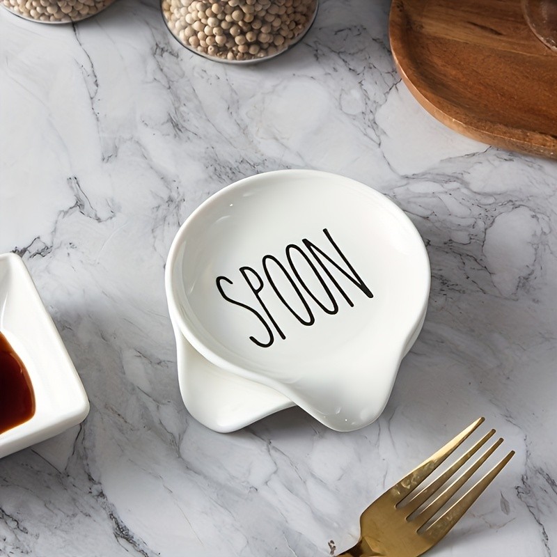 YUMIPLUS Ceramic Spoon Rest  10.92cm Round Minimalist Spoon Holder for Kitchen, Home & Outdoor Use