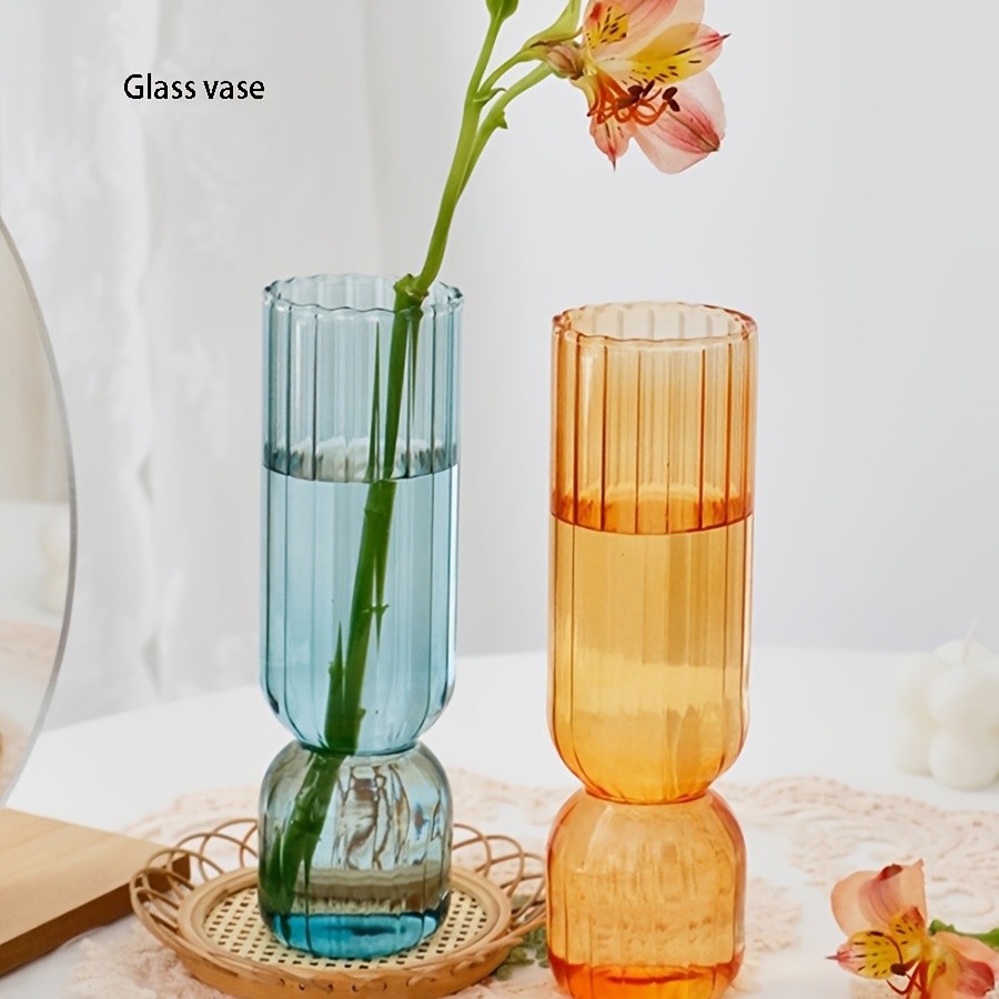 YUMIPLUS Streak Glass Hydroponic Vase  Decorative Flower & Plant Pot for Home, Windows, Parties & Events