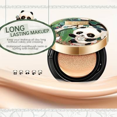 CATKIN Panda Land Foundation  Full-Coverage Cushion Glow for All-Day Wear (Christmas Gift)  Perfect for: Everyday
