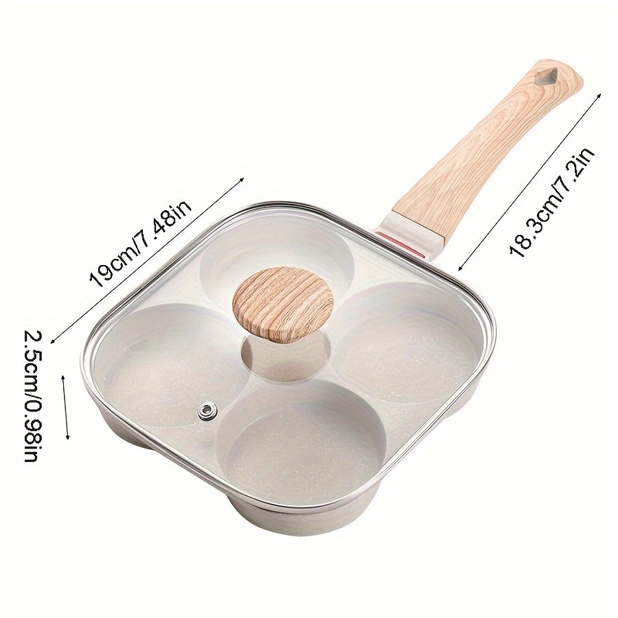 YUMIPLUS 4-Cup Non-Stick Maifan Stone Egg Frying Pan with Lid  Aluminum Breakfast Pan for Eggs, Pancakes & Tortillas