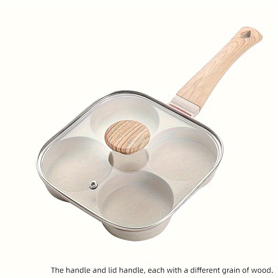 YUMIPLUS 4-Cup Non-Stick Maifan Stone Egg Frying Pan with Lid  Aluminum Breakfast Pan for Eggs, Pancakes & Tortillas