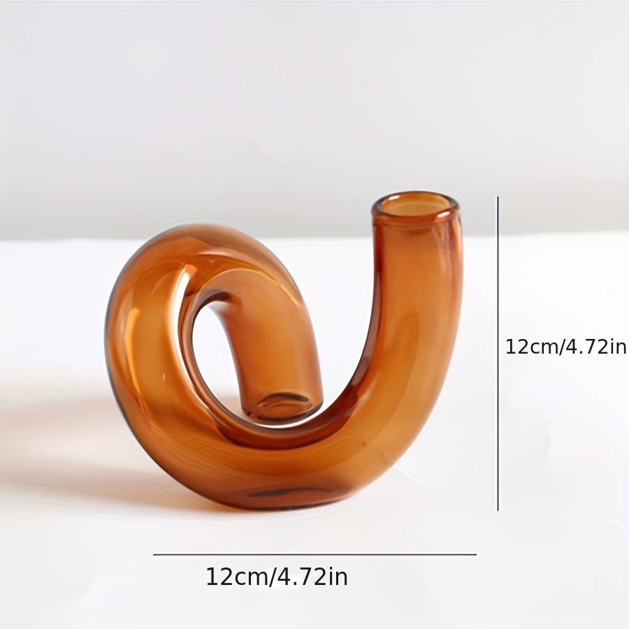 YUMIPLUS Modern Creative Irregular Shaped Glass Vase  Transparent Nordic Pedestal Centerpiece for Dining & Living Room Dcor