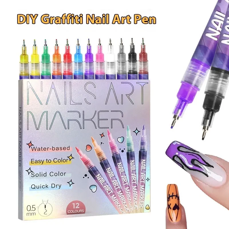 12 Colors Nail Art Pens Set