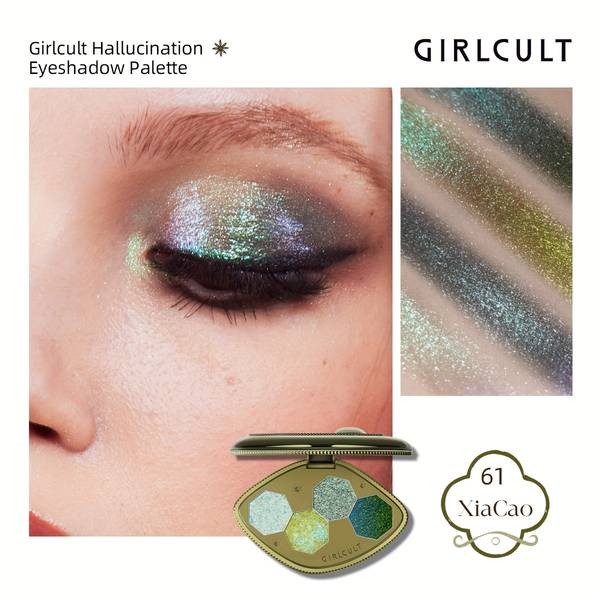 GIRLCULT Halloween Green Sparkling Eyeshadow  Golden Green Chameleon Dazzle