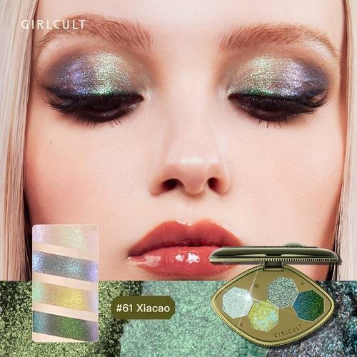 GIRLCULT Halloween Green Sparkling Eyeshadow  Golden Green Chameleon Dazzle