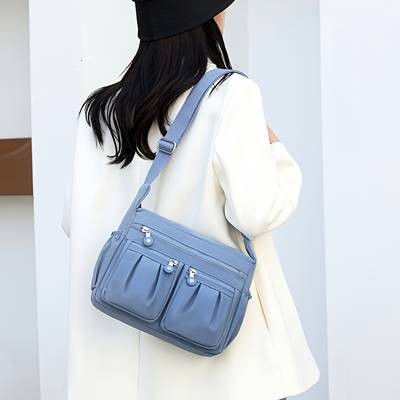 OGEHUAFEE Casual Nylon Shoulder Bag for Women Lightweight Multi-Pocket Crossbody for Travel & Shopping