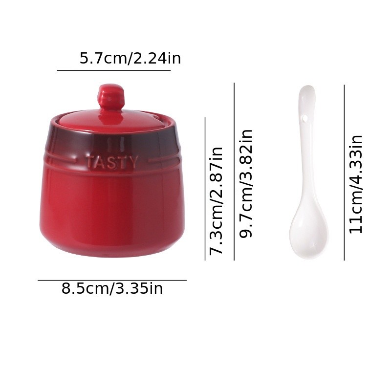 YUMIPLUS Ceramic Gradient Spice Container Set 250ml  Creative Colorful Kitchen Seasoning Jars