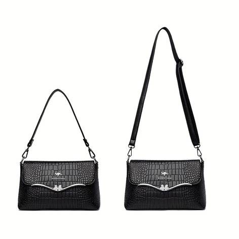 Small Square Crossbody Shoulder Bag  Solid Color PU Mini Messenger Purse with Zipper Closure