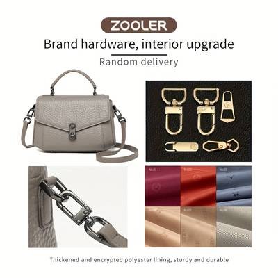 Vintage Genuine Leather Handbag  Small Turn-Lock Crossbody/Clutch with Adjustable Strap