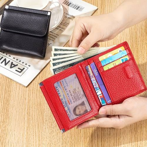 OBCREATOR Womens Genuine Leather Wallet  Elegant Multi-Compartment Long Bi-Fold Clutch with Magnetic Closure