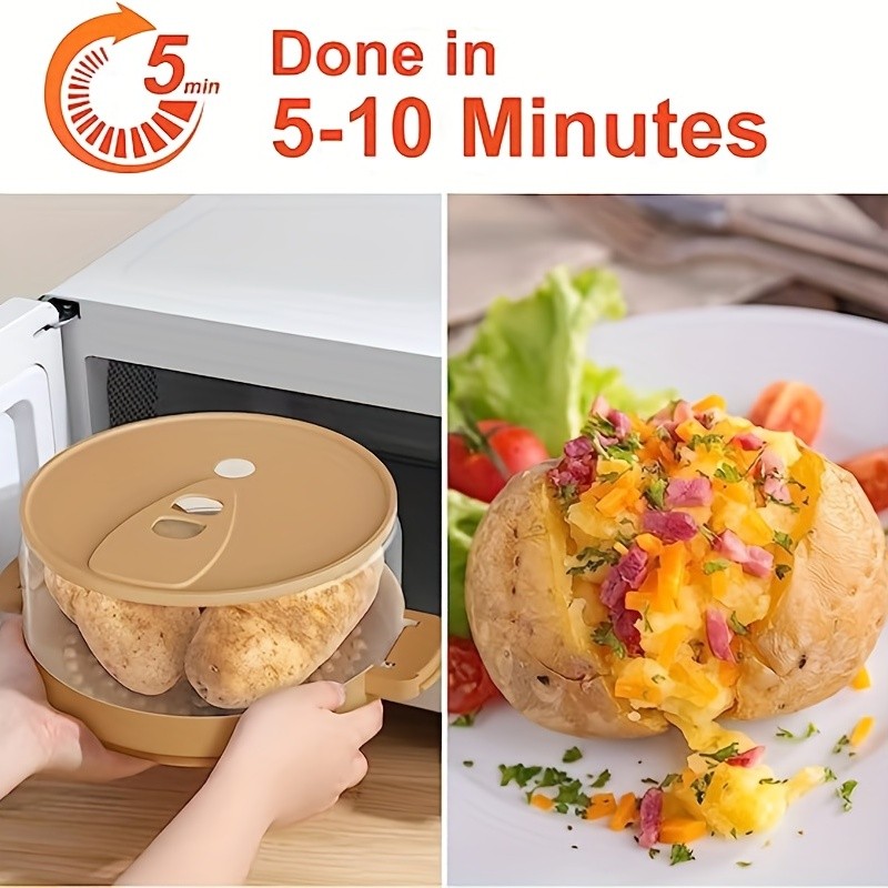 YUMIPLUS Microwave Potato & Bacon Baking Box Compact Home Baking Helper Tool