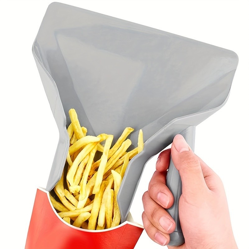 YUMIPLUS Durable Plastic French Fry & Popcorn Server  Easy-Grip Snack Scoop for Home & Restaurant Use