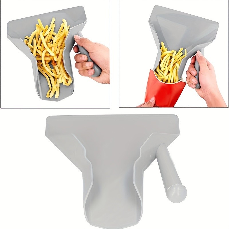 YUMIPLUS Durable Plastic French Fry & Popcorn Server  Easy-Grip Snack Scoop for Home & Restaurant Use
