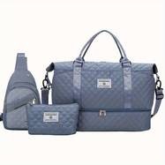 EONOTHEM Three-Piece Travel Set  Handheld Travel Bag + Toiletry Bag + Chest/Shoulder Bag