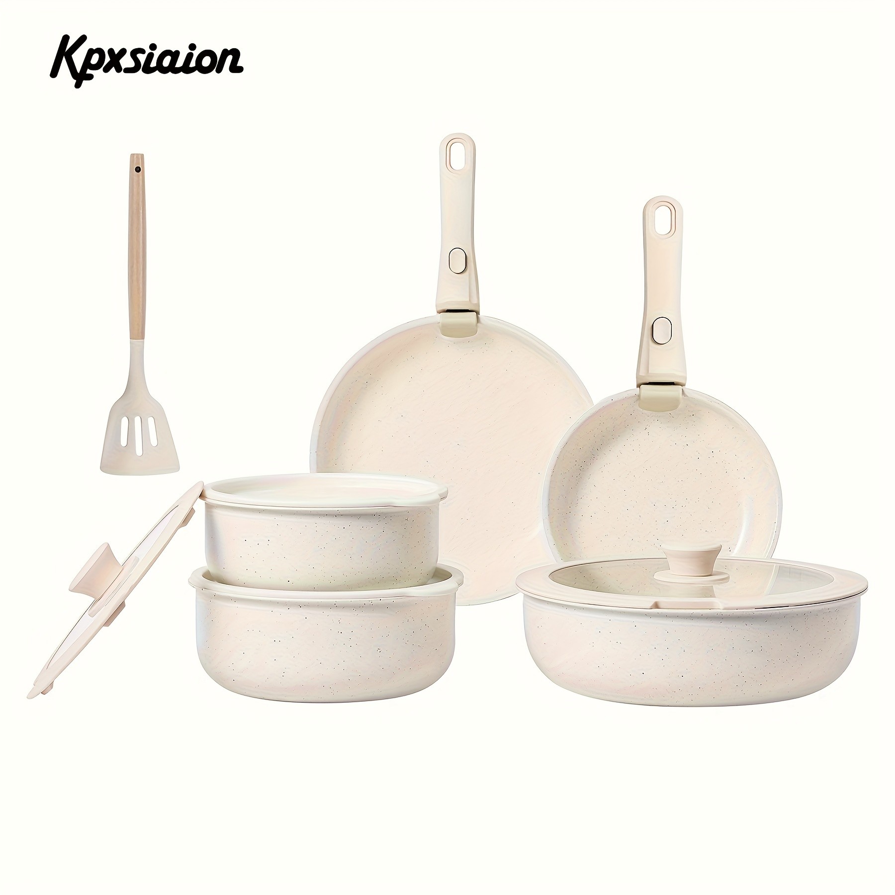 KPXSIAION Cookware Set with Detachable Handle  Modern Induction Nonstick Pots & Pans for Home, RV & Everyday Cooking