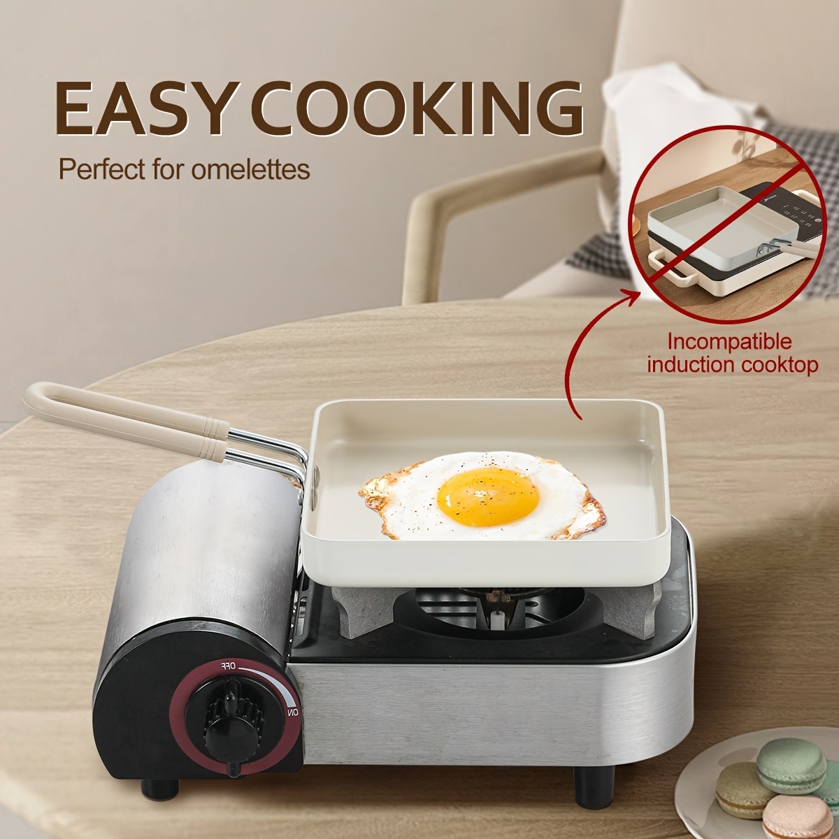 KPXSIAION Mini 6-Inch Square Griddle Pan PFAS/PFOA-Free Nonstick Pan for Pancakes, Searing & Baking