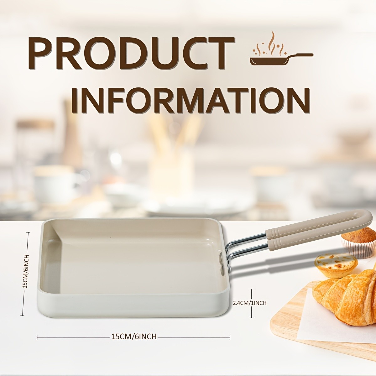 KPXSIAION Mini 6-Inch Square Griddle Pan PFAS/PFOA-Free Nonstick Pan for Pancakes, Searing & Baking