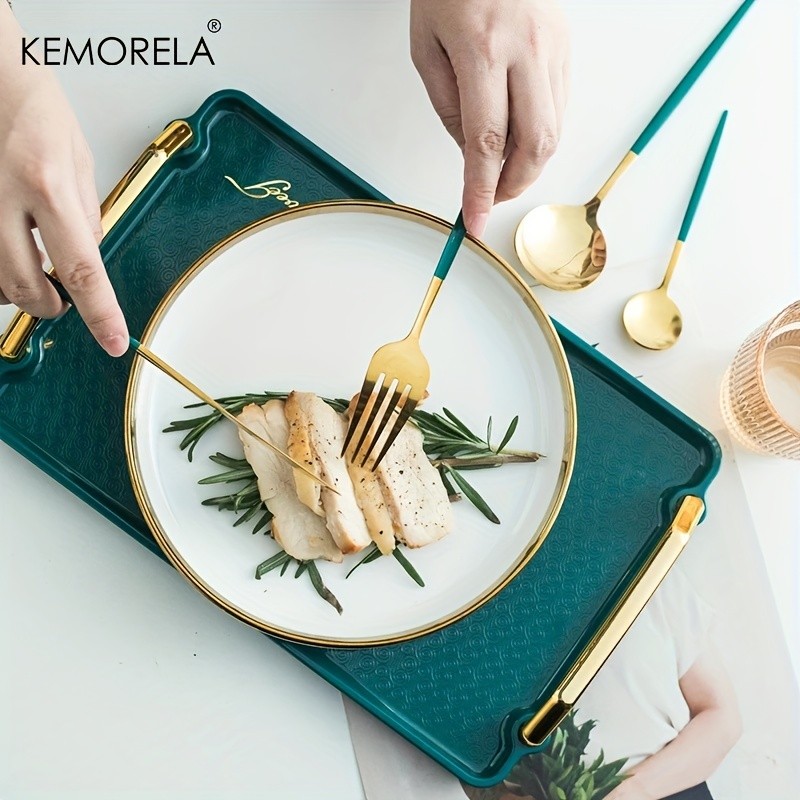 KEMORELA 24pcs Stainless Steel Utensil Collection  Premium Knife, Fork & Spoon Cutlery Set (Dishwasher-Safe)