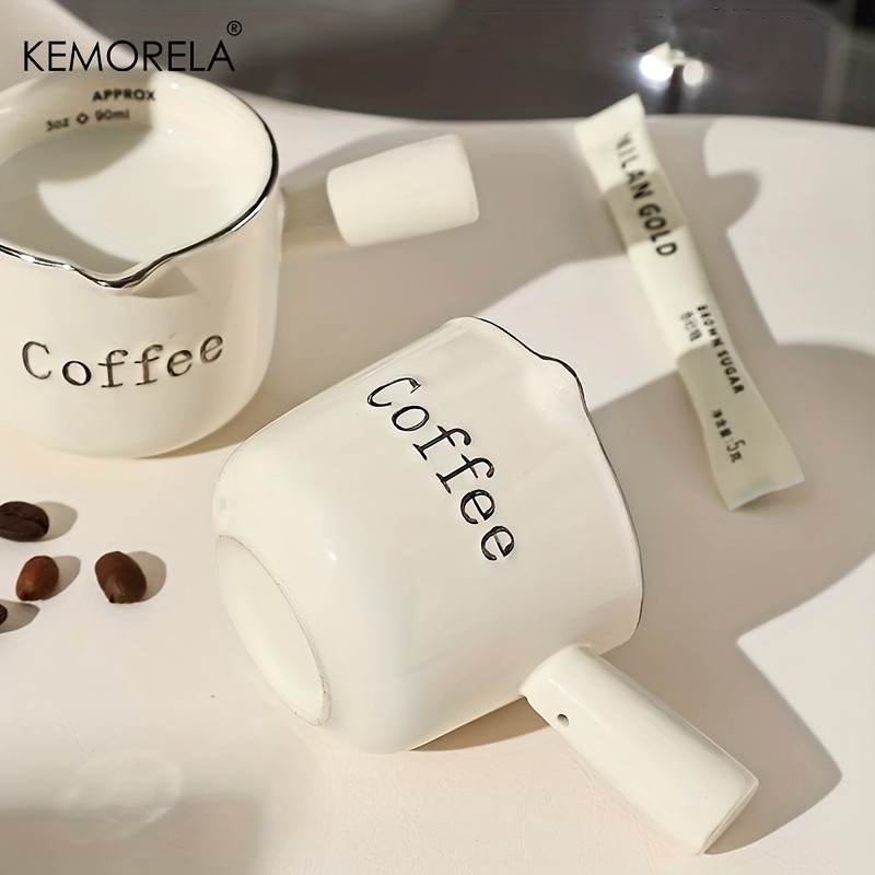 KEMORELA Ceramic Coffee Measuring Cup Espresso Extraction Ounce Cup for Milk, Honey, Sauces & Mini Kitchen Tasks