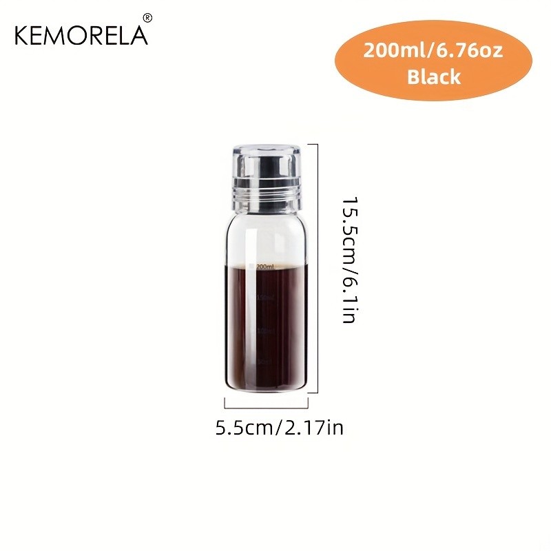 KEMORELA Graduated Glass Oil Dispenser Bottle  PVC-Free Measurement Bottle for Cooking Oil, Soy Sauce, Honey & More