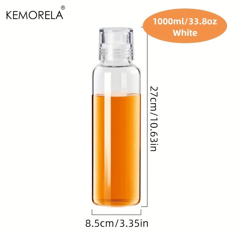 KEMORELA Graduated Glass Oil Dispenser Bottle  PVC-Free Measurement Bottle for Cooking Oil, Soy Sauce, Honey & More