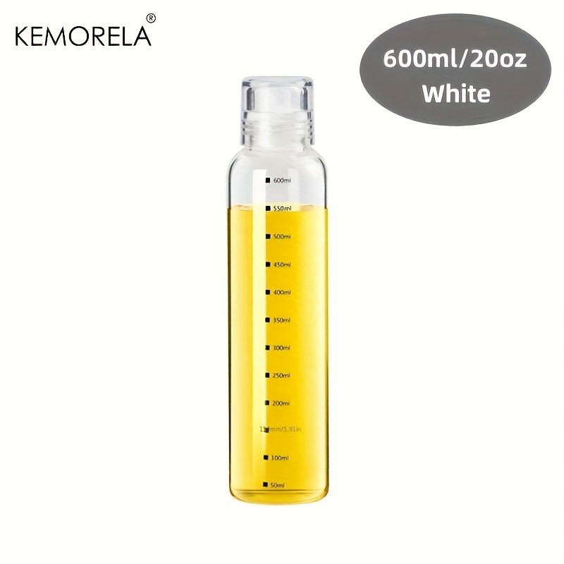 KEMORELA Graduated Glass Oil Dispenser Bottle  PVC-Free Measurement Bottle for Cooking Oil, Soy Sauce, Honey & More