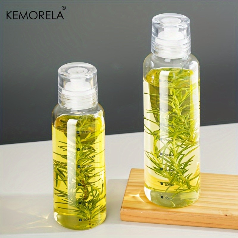 KEMORELA Graduated Glass Oil Dispenser Bottle  PVC-Free Measurement Bottle for Cooking Oil, Soy Sauce, Honey & More